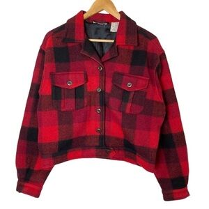 Vintage 90s Plaid Wool Blend Jacket Erika Classics